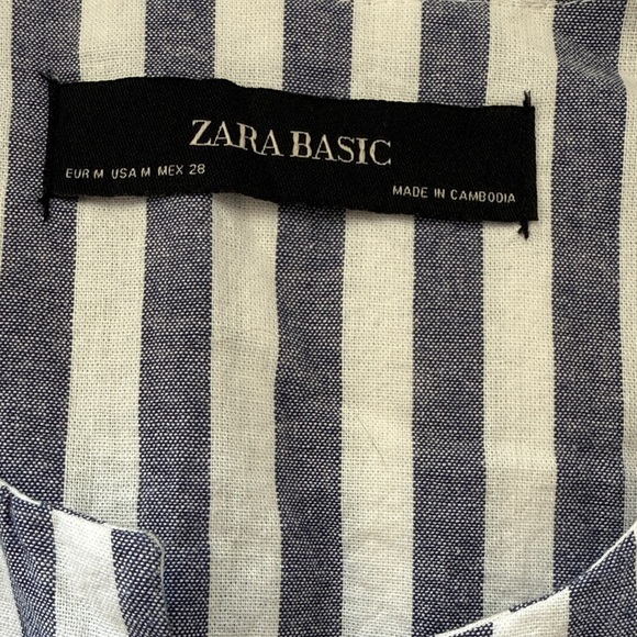 Zara Navy and White Striped Top - Picture 2 of 5